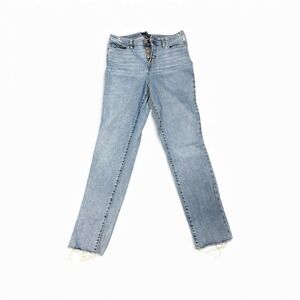 Calvin Klein Jeans Womens size10/30 High Rise Button Fly Light Wash Raw Hem